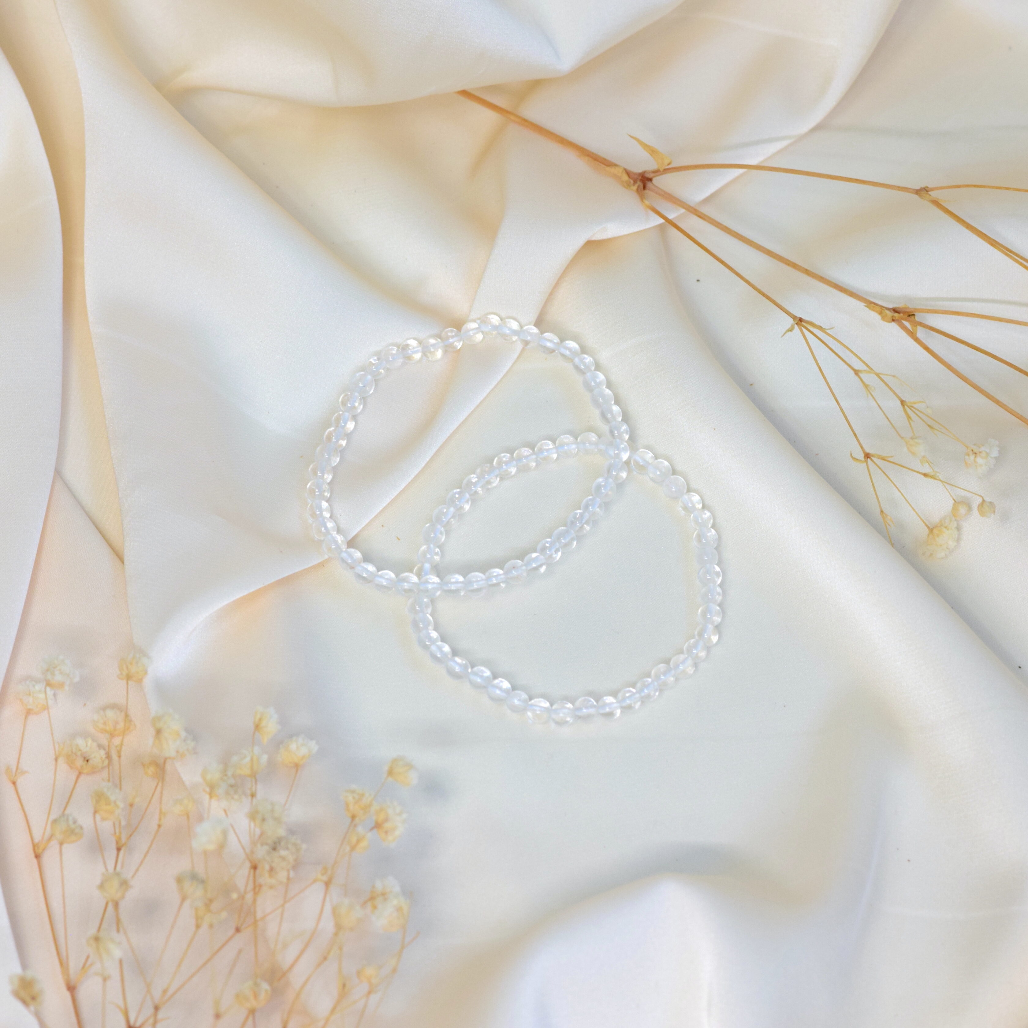 clear quartz bracelet kvarc kremen zapestnica 4 mm