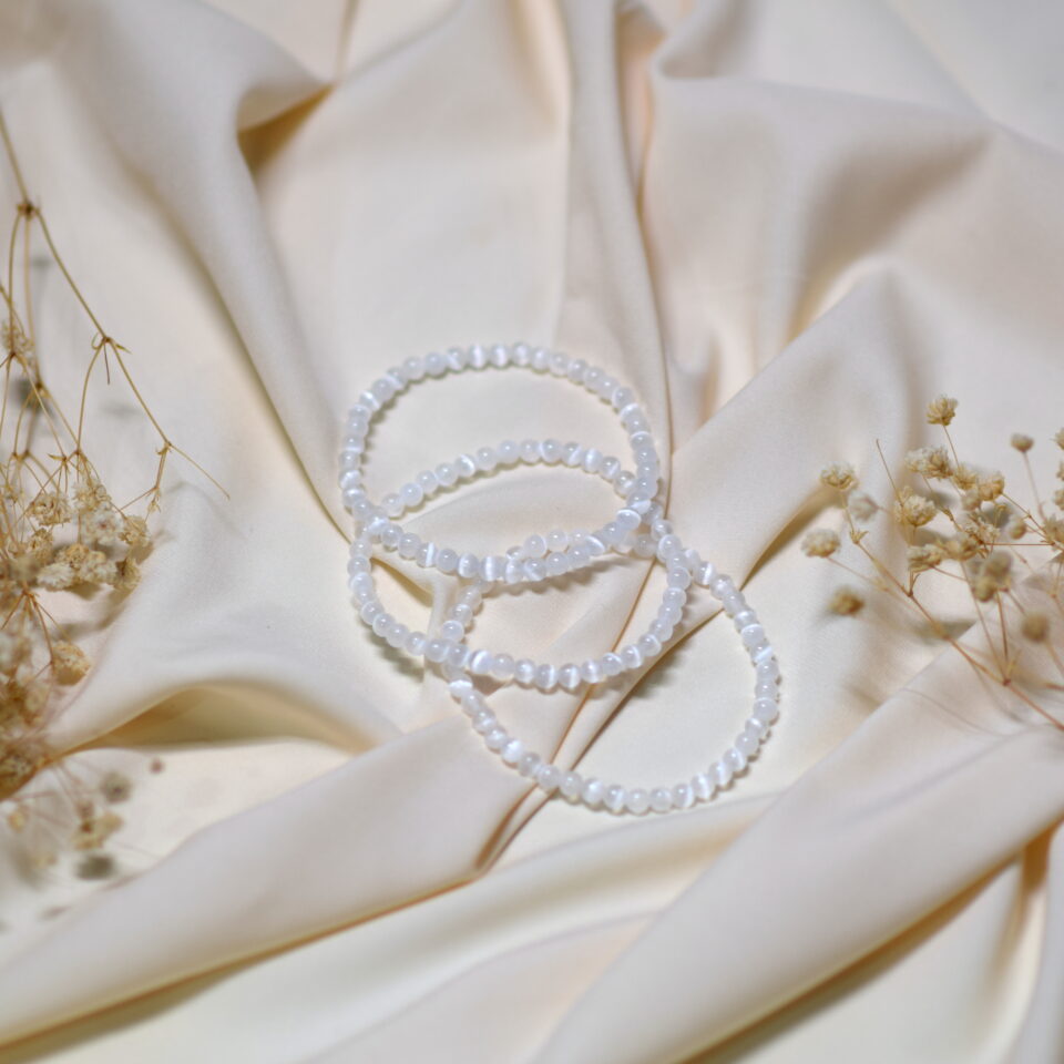 selenit zapestnica selenite bracelet 4 mm